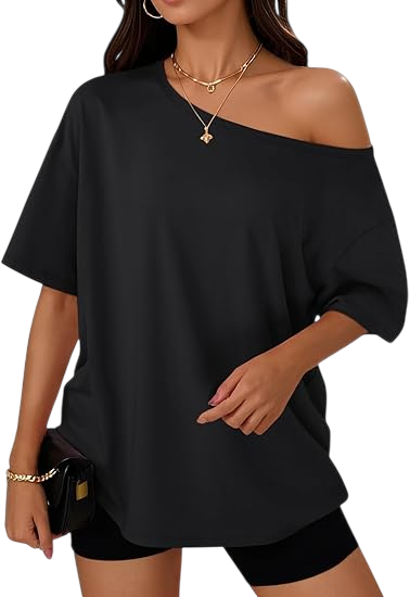 Womens Off the Shoulder Tops Oversized by trendy queen clothing